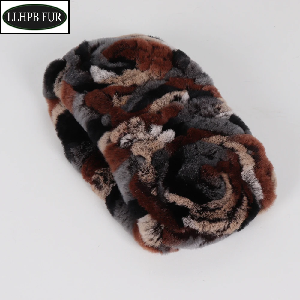 100% Natural Rex Rabbit Fur Women Scarves Winter Warm Knitted Elastic Real Fur Ring Scarf Lady High Quality Real Fur Headband