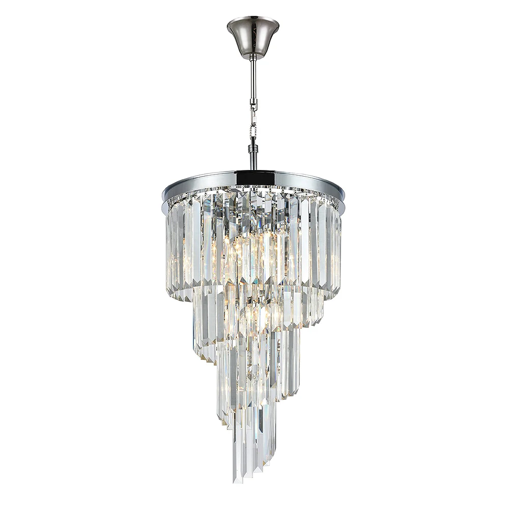 Classic Crystal Ceiling Chandelier LED Chrome Spiral Chandelier Lamp for Living Room Home Decor Cristal Pendant Light Fixture