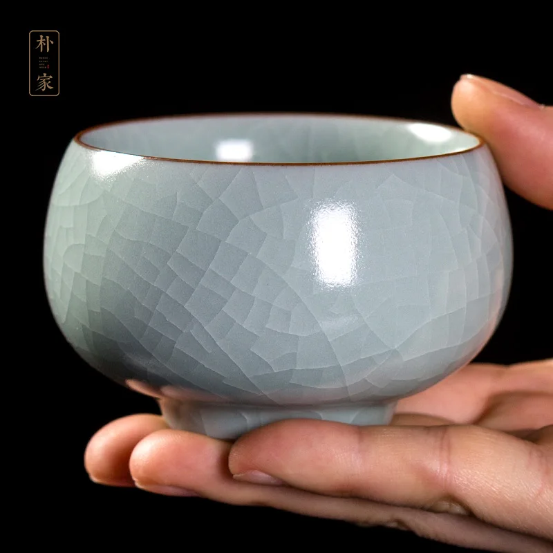 |Li Tinghuai your kiln ceramic cups sample tea cup master cup single cup ruzhou open your porcelain powder blue glaze