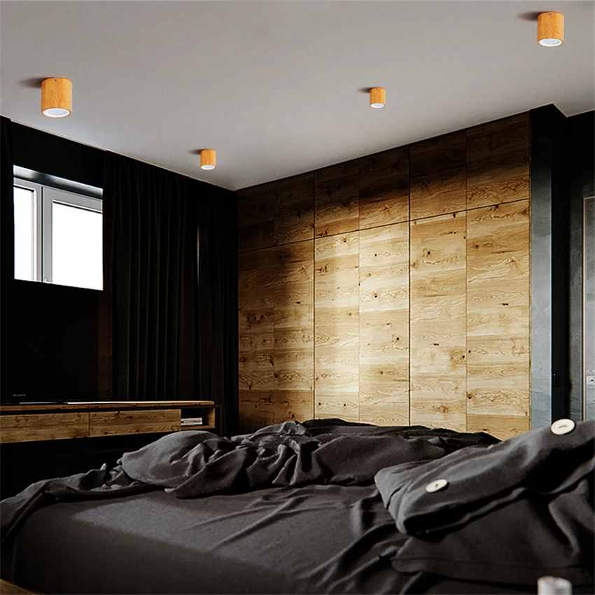 Nordic Ins Wind Solid Wood Led Ceiling Lights Home Living Room Corridor Aisle Ceiling Lamps Bedroom