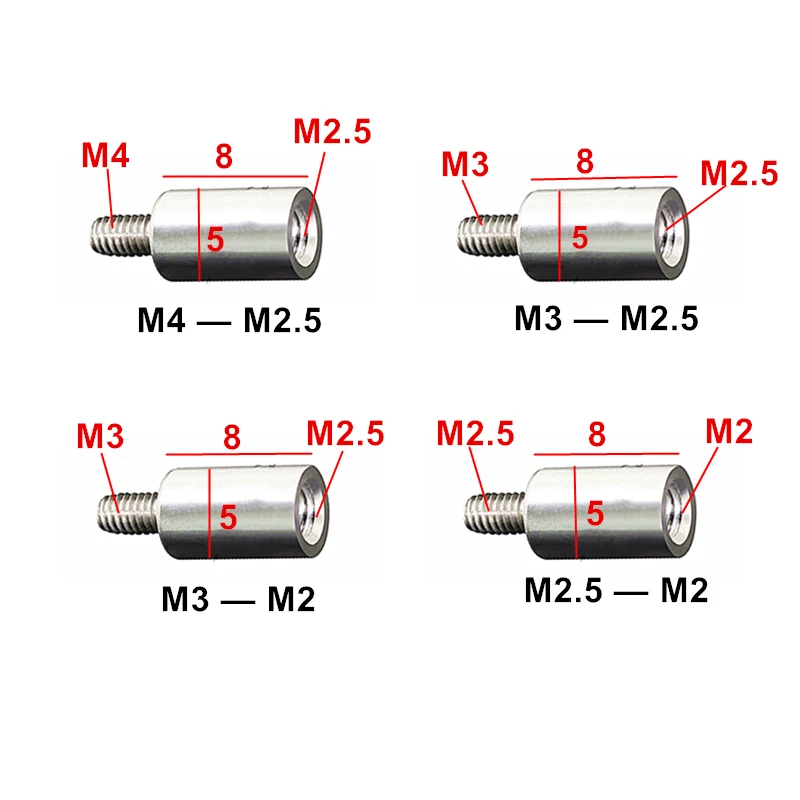 Testa di trasferimento della sonda M1.6 M2 M2.5 M3 M4 4-48 leva della sonda dell\'ago dell\'adattatore del filo dell\'ago di misurazione a tre