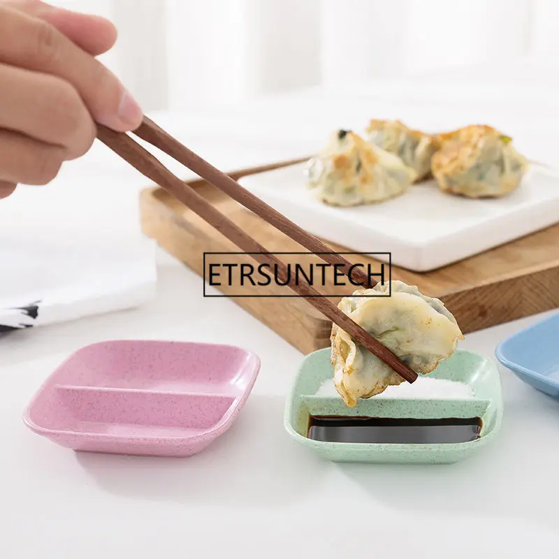 200pcs Wheat Straw Seasoning Dish Sushi Snacks Dishes Kitchen Vinegar Seasoning Sauce Japanese  Korean Style Separate Dinnerware