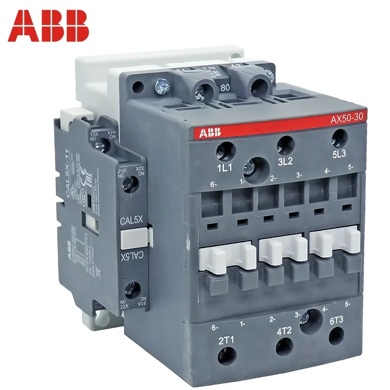 

ABB 3-ploe contactors AX series 1NC & 1NO 50HZ/60HZ 24V~440V 50A AX50-30-11