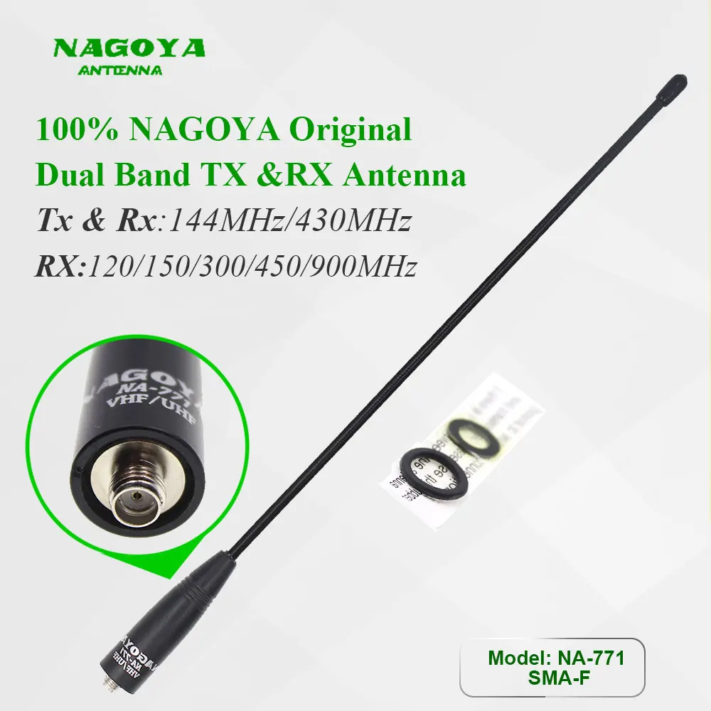 2 sztuk oryginalna antena NAGOYA NA-771 sma-kobieta pasuje do Baofeng UV-5R UV-82 UV-9R dwupasmowa antena