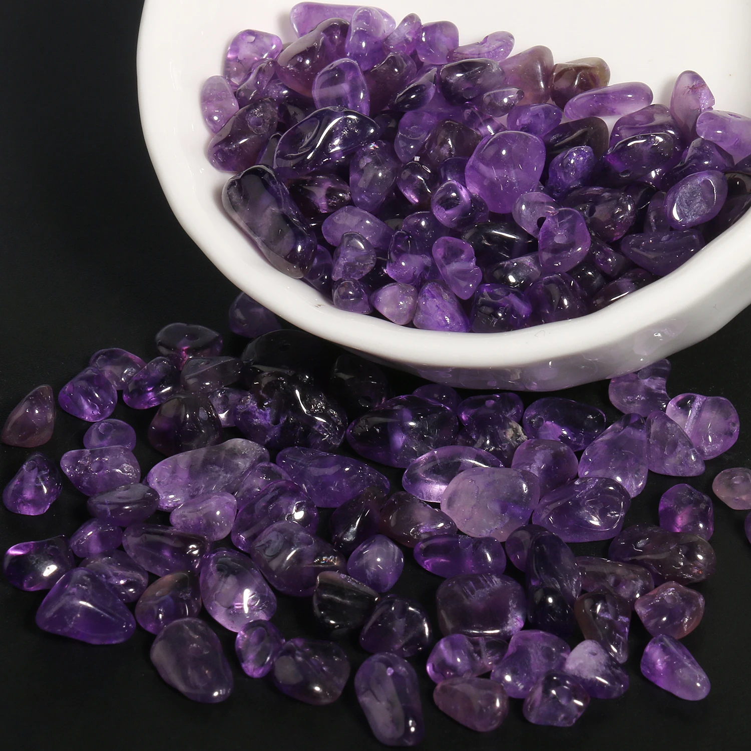 Unregelmäßige Amethysten Granat Tigerauge Kristall Naturstein Chips Kies Perlen Für Schmuck Machen DIY Armband Halskette 16 zoll – Detail 8