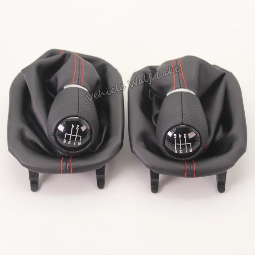 For Seat Leon 1M1 2002 2003 2004 2005 2006 Car-styling 5 / 6 Speed Car Gear Shift Knob With Leather Gaitor Boot 12mm Hole insert