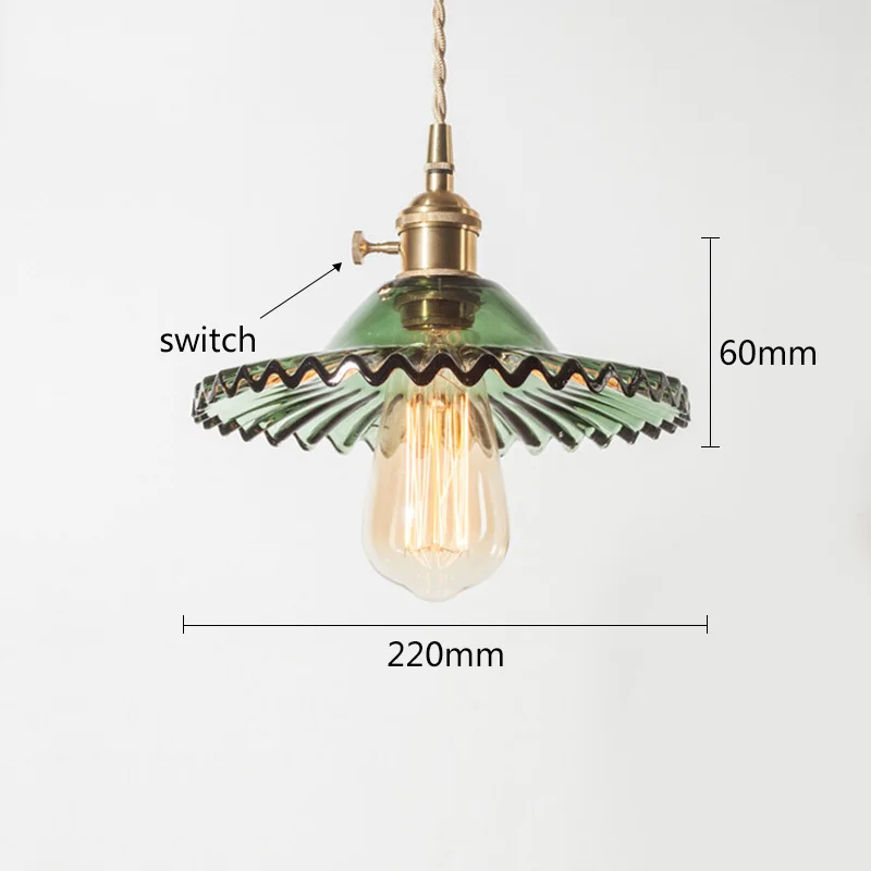 Glass pendant light color lamp,With switch & Braided wire,Nordic pendant Copper base,for living room restaurant bar decoration