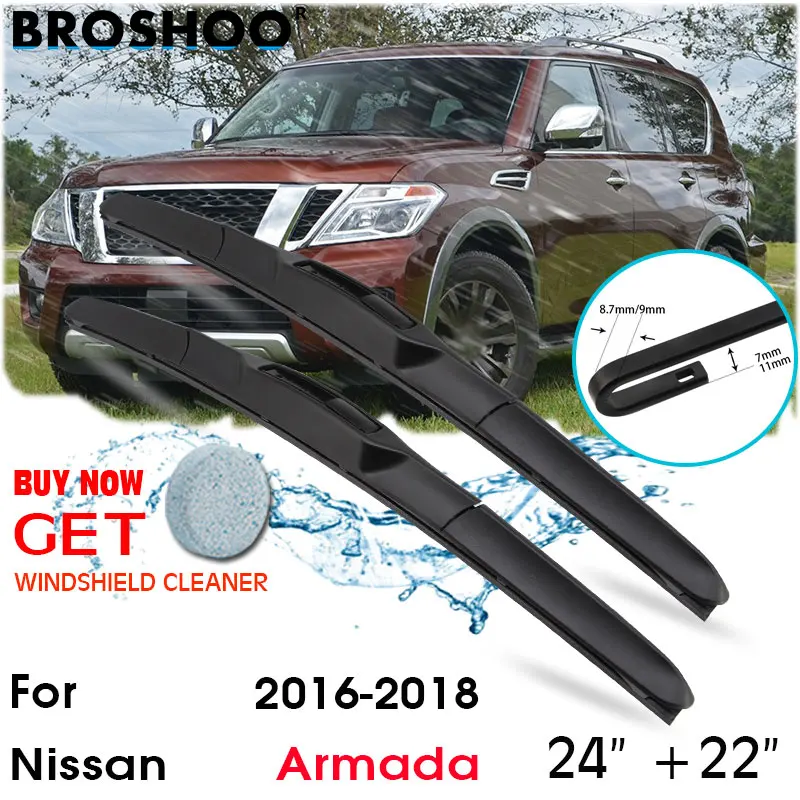 

Car Wiper Blade Front Window Windscreen Windshield Wiper Fit Blades Accessories For Nissan Armada 24"+22" 2016-2018