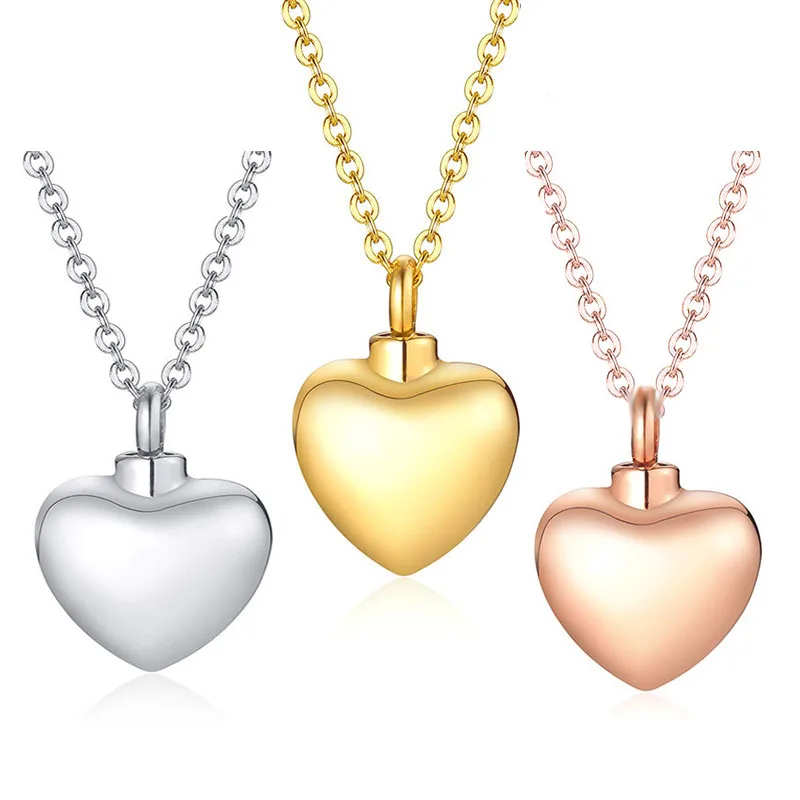 Stainless Steel Cremation Jewelry Cute Heart Cremation Urn Necklace for Ashes Holder Urn Pendant Necklace Keepsake Jewelry