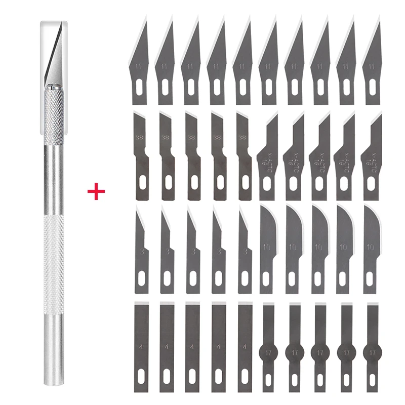 40pcs #11 Blades Stainless Steel Engraving Knife Blades Metal Blade Wood Carving Knife Blade Replacement Surgical Scalpel Craft