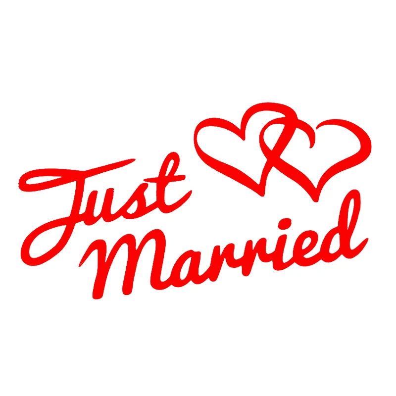 Just MARRIED coeurs Amour Mariage Autocollant Voiture Vinyle Mur Porte Fenetre Arriere art