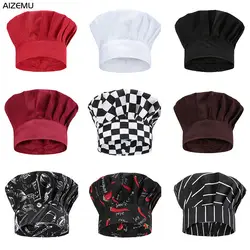 Gorra de Chef blanca para hombre, gorro de trabajo de cocina, camarero, camarera, Hotel, restaurante, cantina, panadería, tarea de barbero