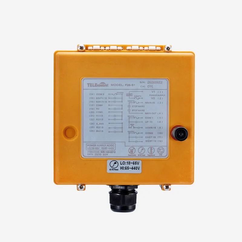 Telekontrol 10 Channel Single Speed Crane Radio Industrial Remote Control Sakelar Tombol Tekan untuk Overhead Crane F26-B1