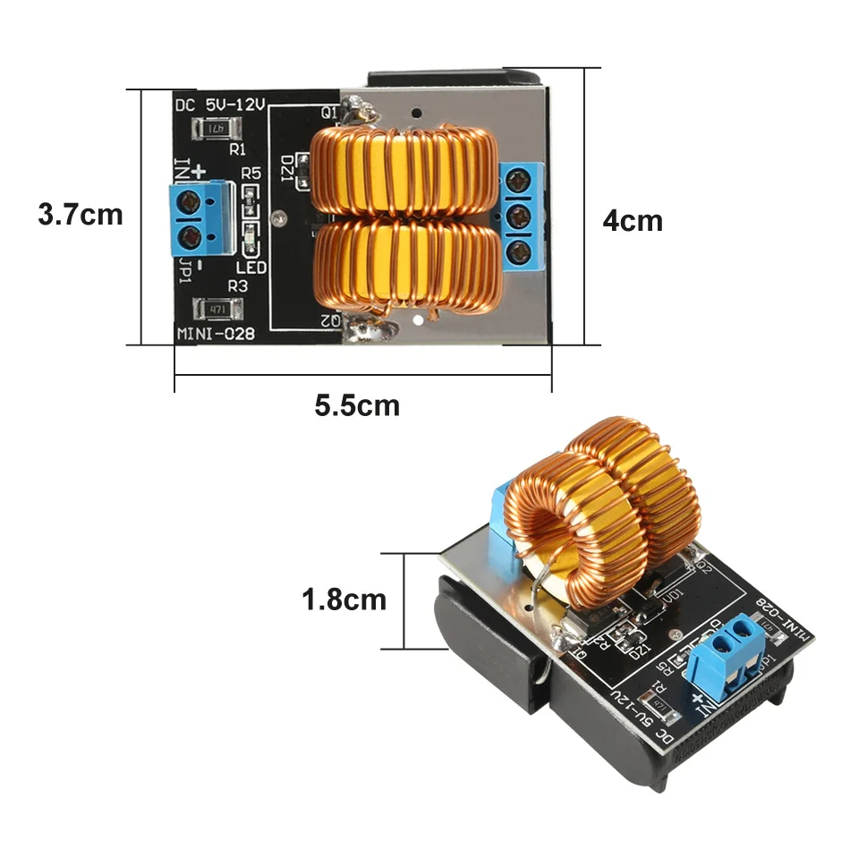 5-12V 120W Mini ZVS Induction เครื่องทำความร้อนเครื่องทำความร้อน Driver DIY หม้อหุงข้าว + Ignition Coil