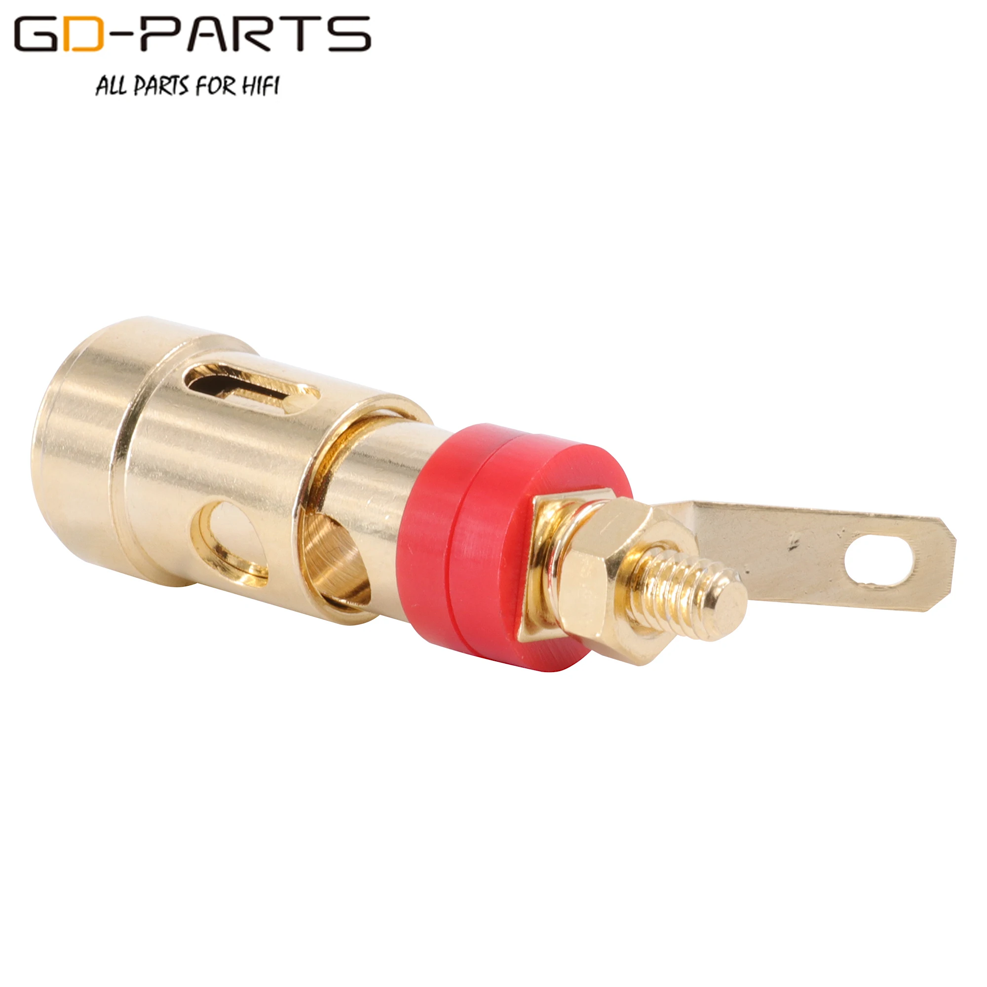 Gold plated Brass Speaker AMP Binding Post Spring Loaded Press Clip Terminal Connectors For Hifi Audio Amplifier Subwoofer 1PC