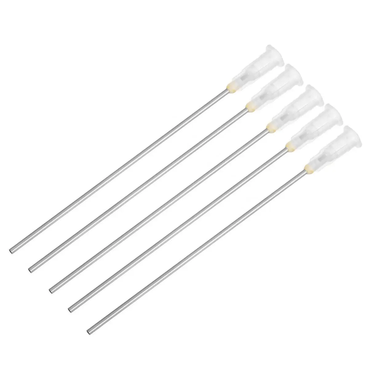 5 pz 10cm 16G aghi di erogazione smussati in acciaio inossidabile bianco colla siringa punte dell'ago per incollare riempimento inchiostro flusso di saldatura ad olio