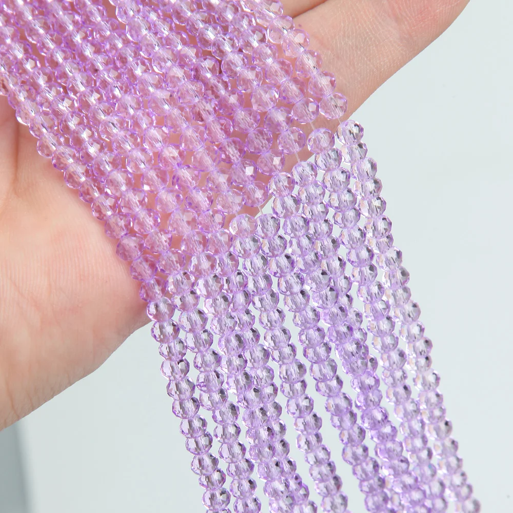 1 Strang 3*4mm Kristall Rondelle Glasperlen Facettierte Lose Spacer Glänzende AB Perlen Diy für Schmuck Machen Armband Zubehör – Detail 8