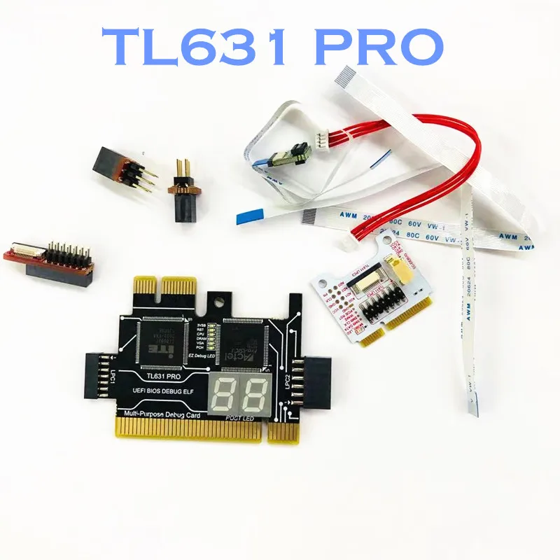 new all in 1 TL631 Pro Analyzer LPC Debug Card PCI PCI-E Post Test Kit Motherboard Diagnostic Card debugging COM DEBUG LPC test