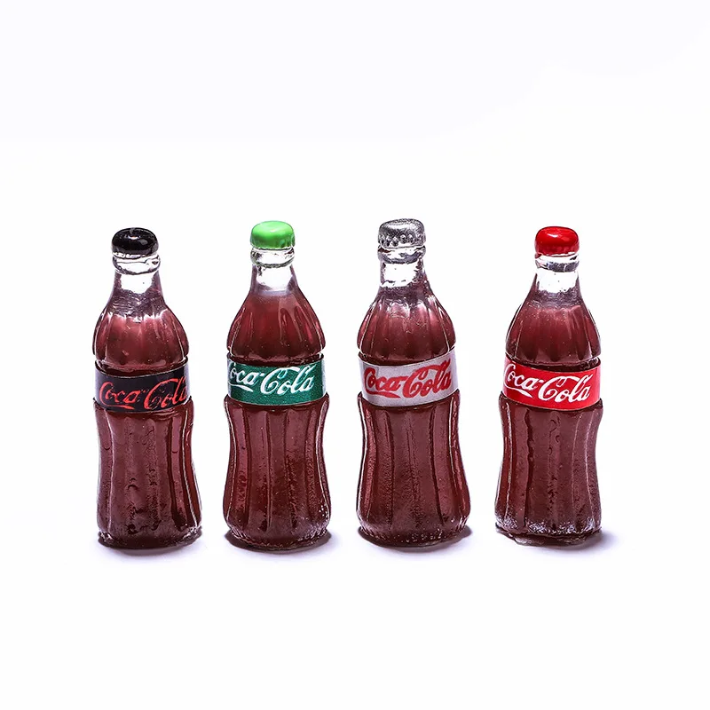 8 stücke 10*33mm Koks Cola Flasche Getränke Kühlschrank Trinken Soda Wasser Kleine Figurine Handwerk Schreibtisch Ornament Miniaturen DIY Spielzeug