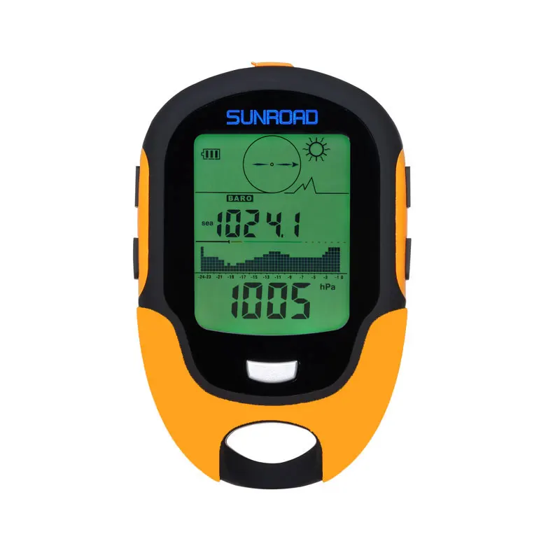 SUNROAD sports Compass Outdoor Camping Hiking Climbing Altimeter Barometer LED Torch Thermometer Hygrometer Portable Handheld