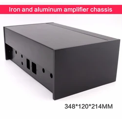 47/5000  Iron and Aluminum Amplifier Chassis DIY 405 Audio Case Power Supply Shell Amplifier Box with Power Base 348*120*214MM