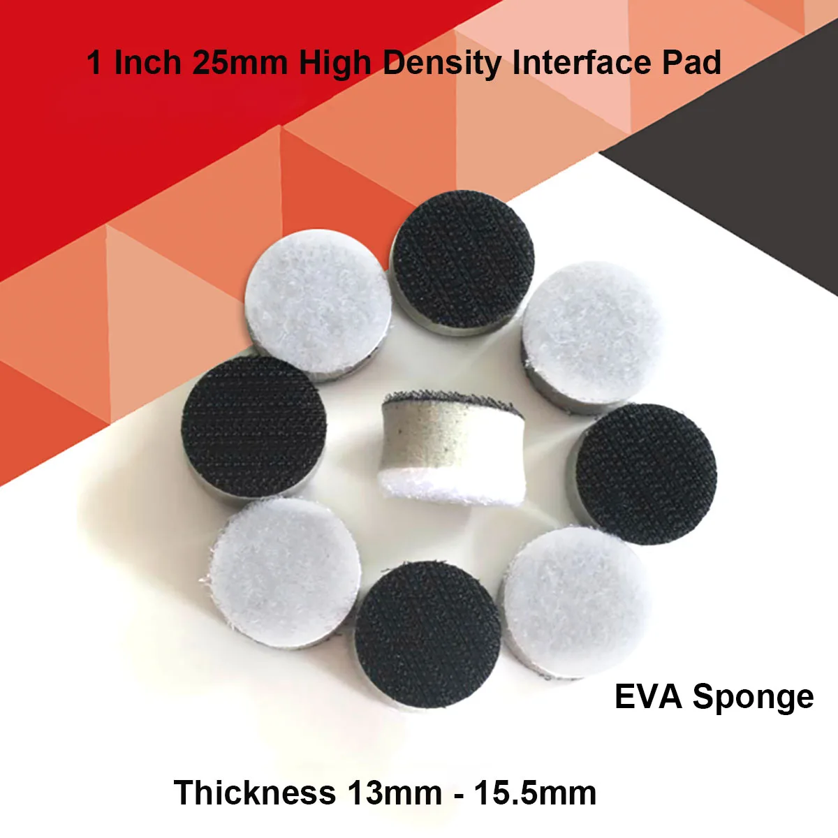 1 Inch 25mm High Density Interface Pad EVA Sponge Cushion Pad Hook Loop Sanding Discs Buffer Sponge for Uneven Surface Polishing