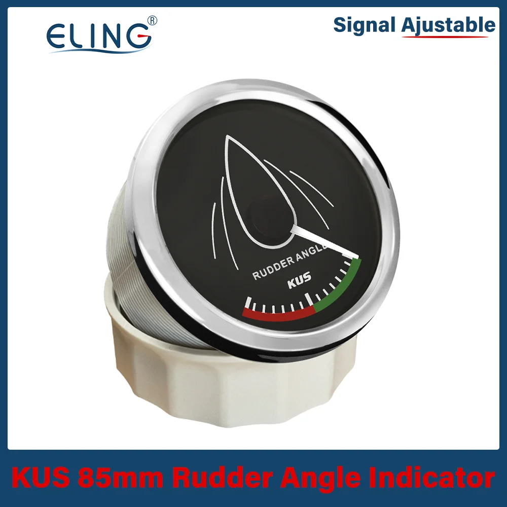 

KUS 85mm Signal Adjustable Rudder Angle Indicator Gauge with Red Backlight 9-32V for Marine Boat Ship Yacht