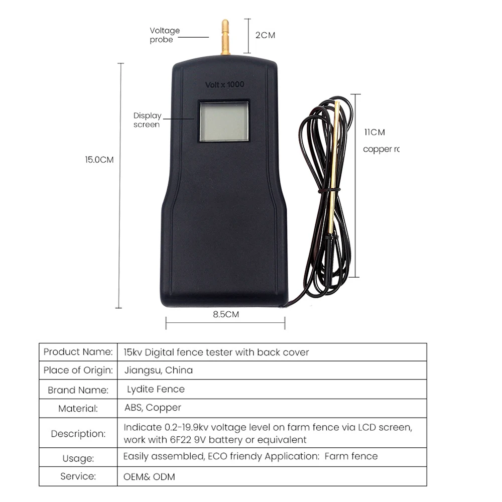 Electric Fence Voltage Tester /Electric Fence Digital Voltmeter For Fence Energizer,15 KV