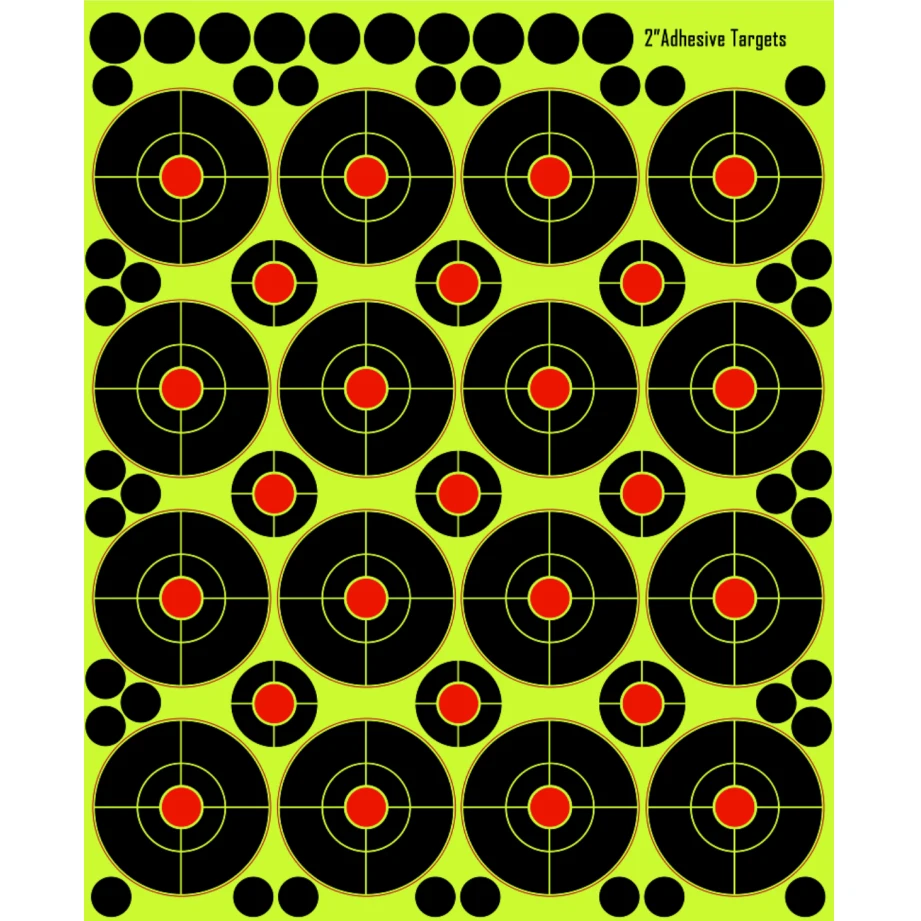 

2" Self-Adhesive Splatter Splash & Reactive(Color Impact) Shooting Sticker Targets(Bull's Eye) 10 Page(160 Counts)/Pack