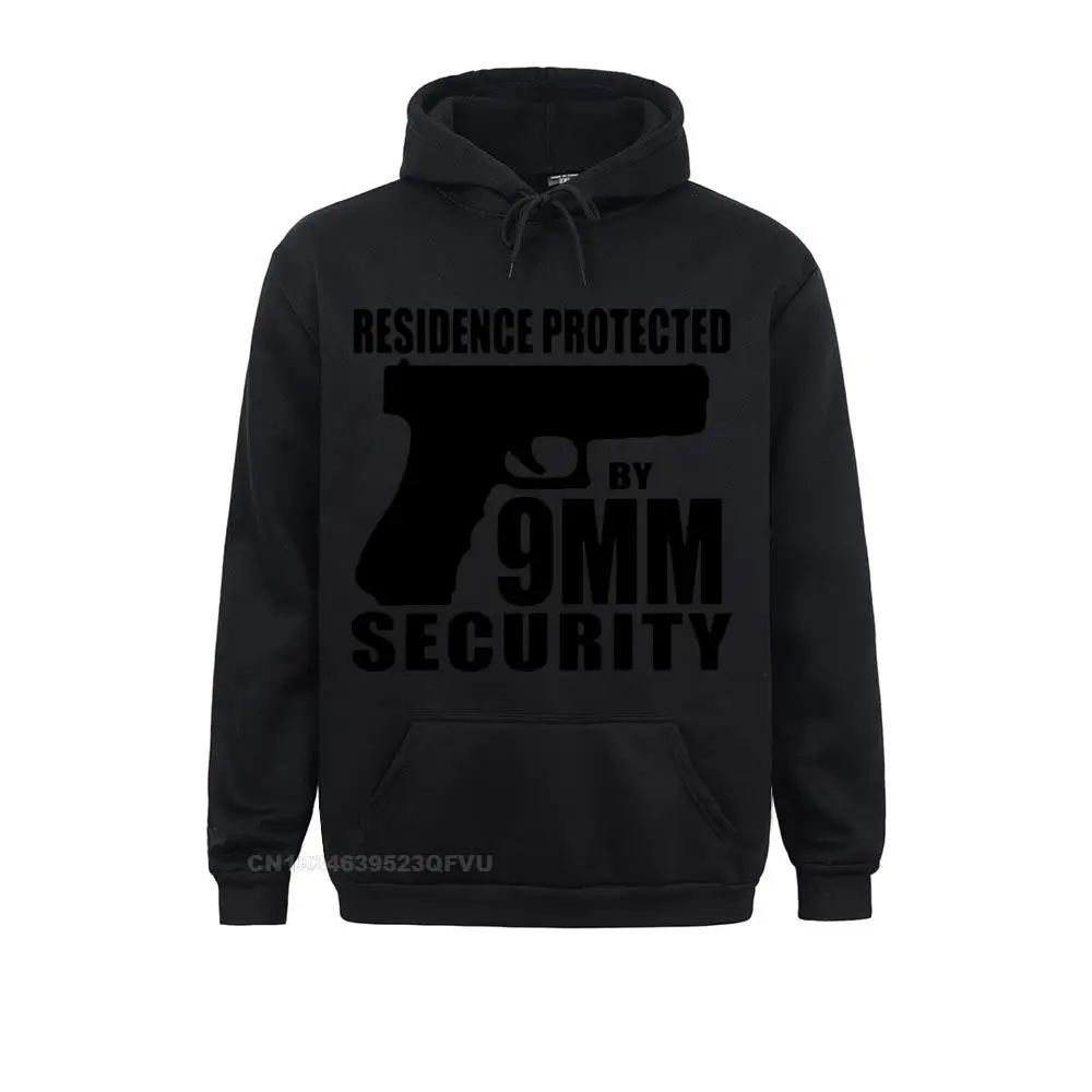 Boutique Hoodie Fun Men Women Game Pistol Residence Protected By 9mm Security Letter Print Kawaii Clothes