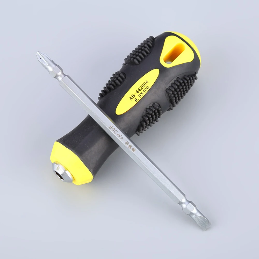 Screwdriver Double Head Multi-Functional Magnetic Bit Insulated Slotted Phillips 2 Sockets in 1 Screwdriver Tools Home Hand Tool