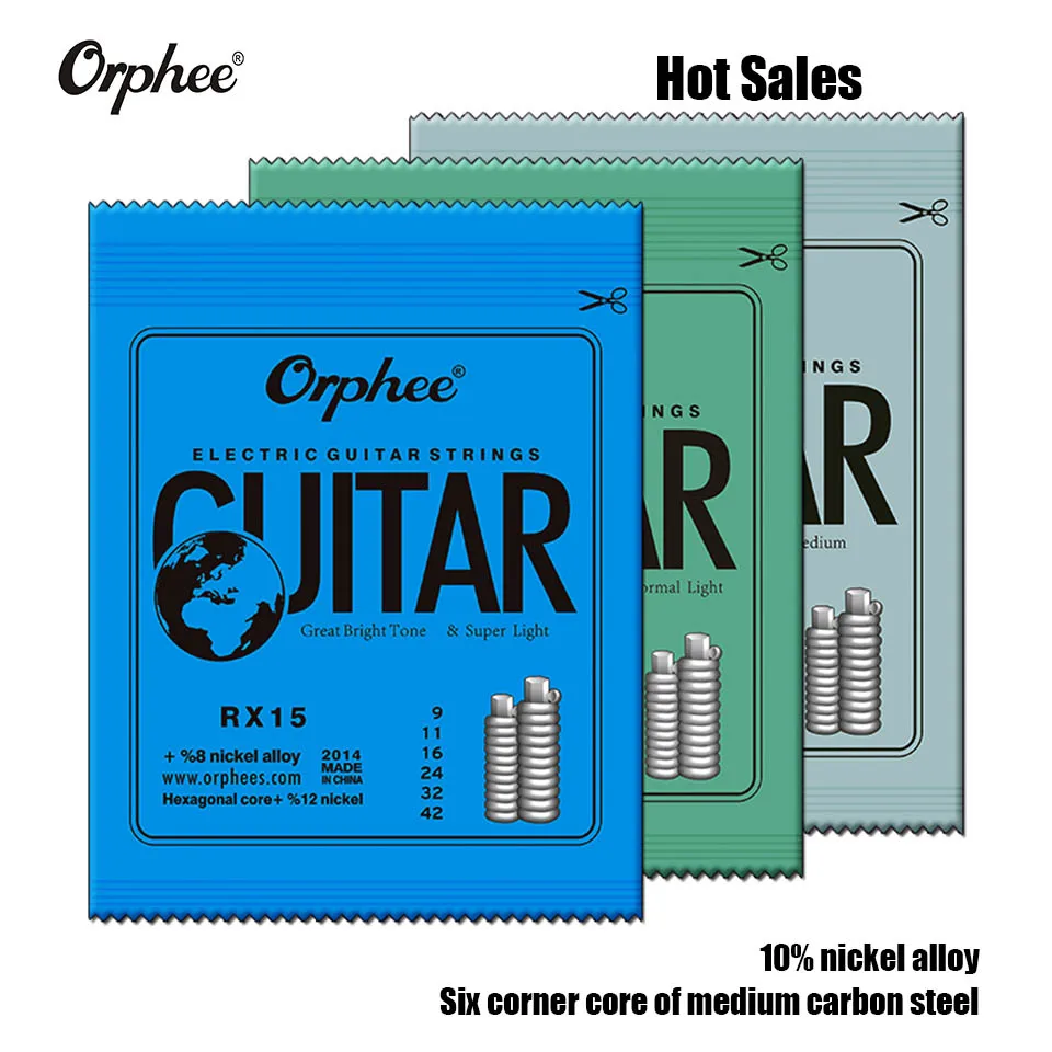 Orphee Electric Guitar String RX15 RX17 RX19 Super light Nickel Plated Steel Electric Guitar Strings