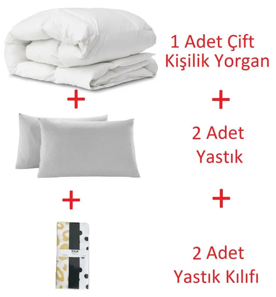 Quilt, 2 Pillows and 2 Pillow Cases Set, Double and Single, Sleeping Bed, Comfortable Soft Hygienic