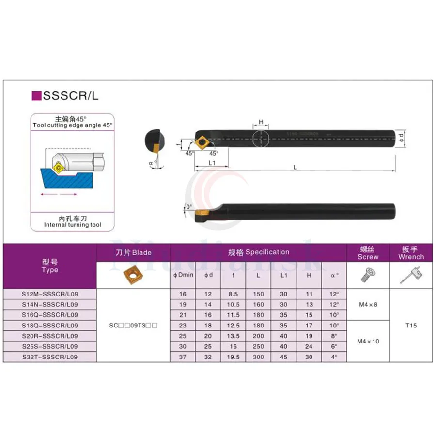 Portaherramientas de torneado interno S12M, S16Q-SSSCR09, S20R-SSSCR09, SSSCL, 10 piezas, SCMT09T3, insertos de carburo de herramienta de torno CNC, 1 ud.