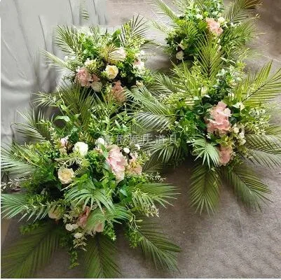 New wedding guide flower ball wedding arrangement props simulation silk flower Roman column decoration guide flower row