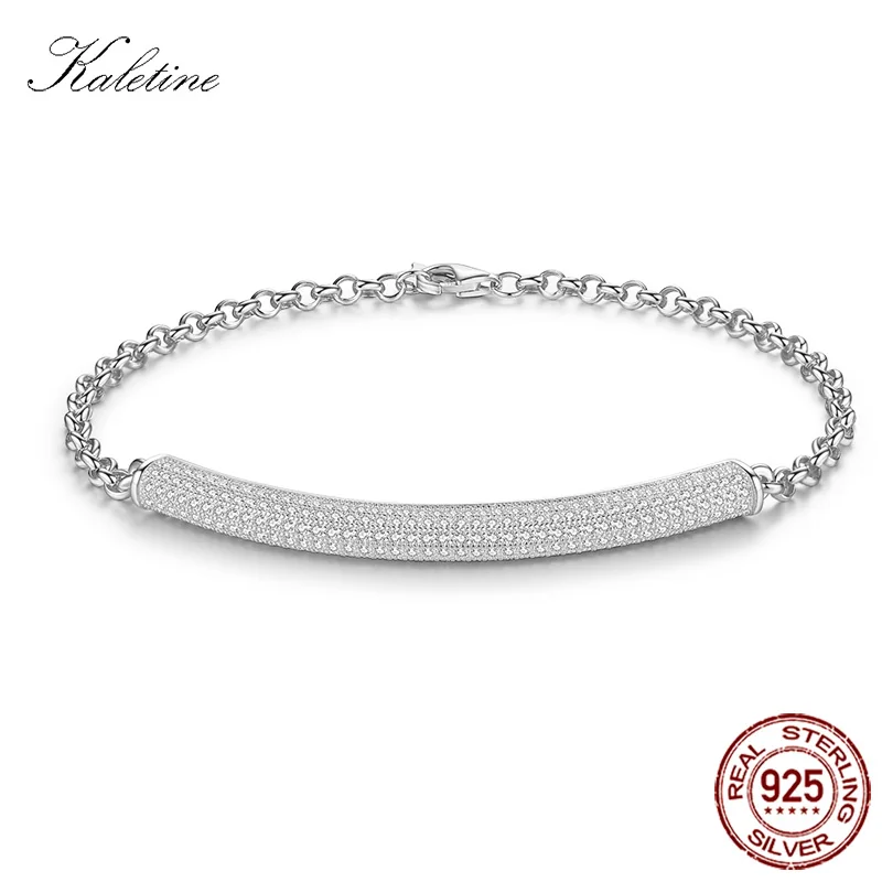 

KALETINE 925 Sterling Silver Bracelet Women Zirconia Micro Pave Luxury Charm Friendship Gold Bracelets Jewelry Gift for Girl