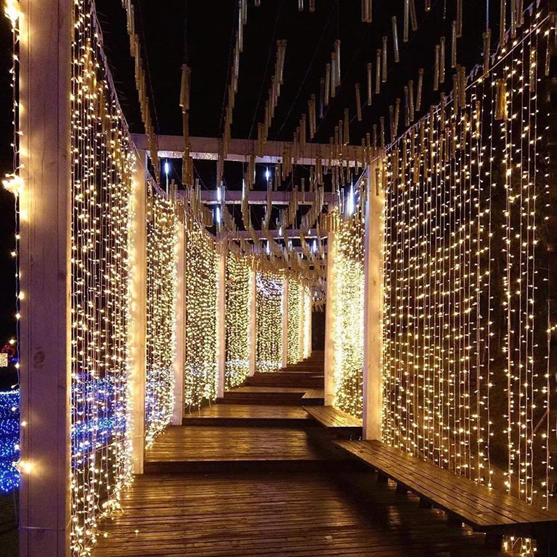 Christmas String Lights Curtain Decorations For Home Led String Remote Fairy Light For Bedroom/Outdoor/ Tree/Party/Holiday Light