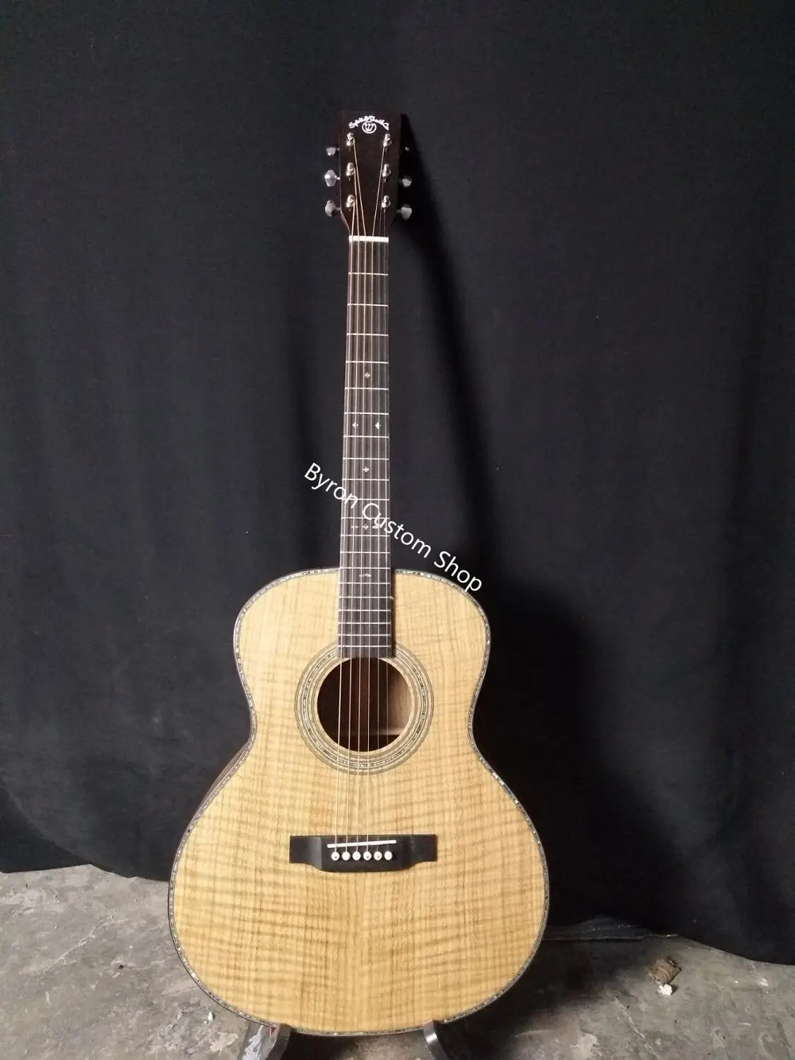 

free shipping all solid Europe oak wood OM guitar custom handmade solid OM 14 frets AAAA acoustic guitar