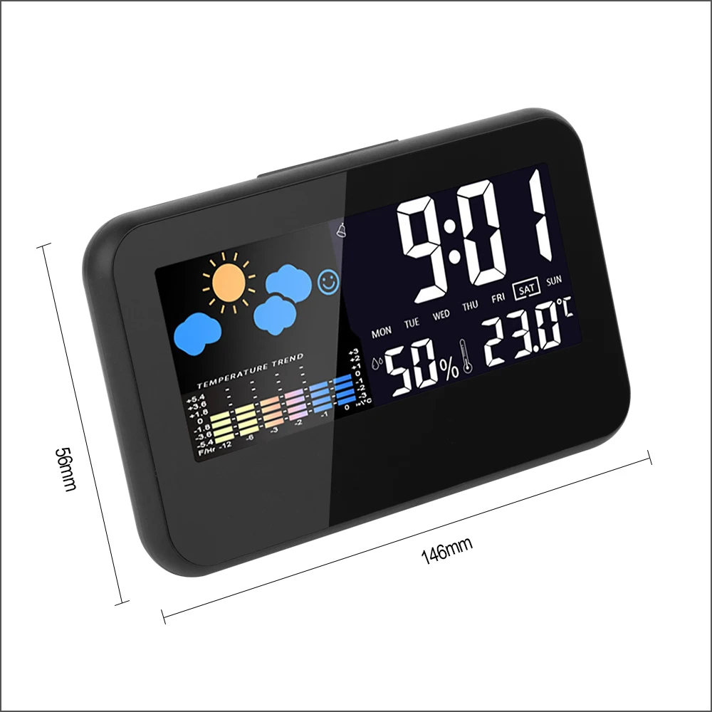 RZ Weather Station Wireless Digital Multifunction Indoor Calendar Thermometer Hygrometer Alarm Clock Barometer Forecast Meter