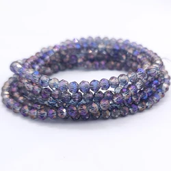 2 3 4 6 8mm Purple Czech Glass Round Faceted Flat Crystal Beads Loose Spacer Beads for Jewelry Making DIY Bracelet Accessories