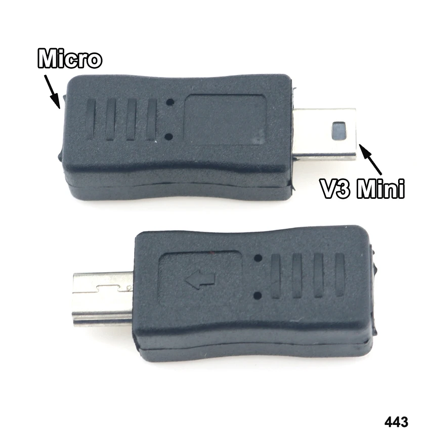 Mini USB to Micro USB Male Female Printer V3 Micro USB Plug Jack Power Connector Charging Adapter for Phone MP5 ect