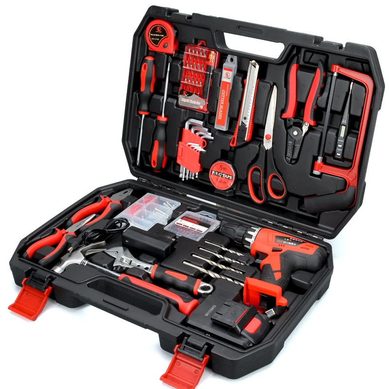 

Household electric drill 129 pieces of hardware combination tools Electrical maintenance toolbox tool set