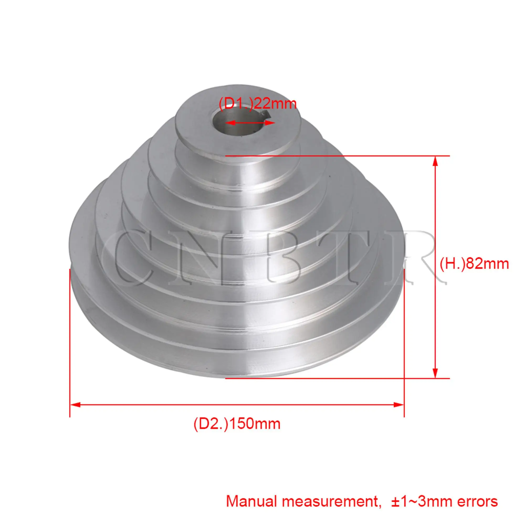 CNBTR 25mm Inner Dia 5 Step A Type V-Belt Pagoda Pulley Belt Outter Dia 54-150mm