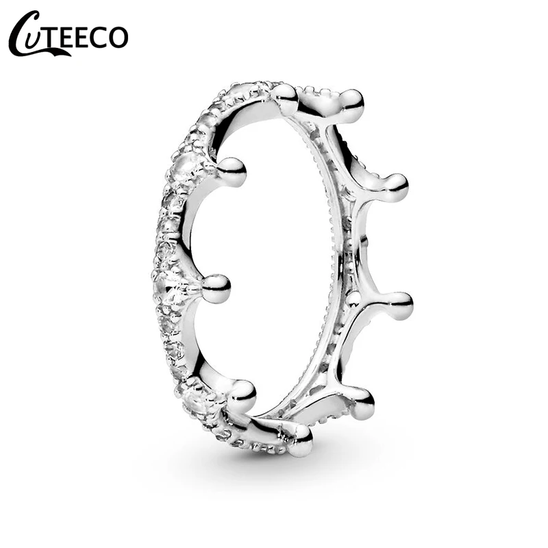 CUTEECO Fashion Magic Crown Zircon Rings for Women 2019 New Wedding Ring Engagement Luxurious Jewelry Valentine\'s Day Gift