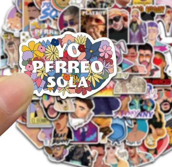 10/30/50/100pcs  Puerto Rican Singer Bad Bunny Graffiti Stickers  Idol Popularity Waterproof Skateboard Travel Suitcase Phone