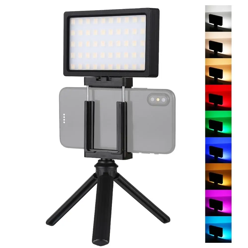 

PULUZ Pocket 100 LED 800LM RGB Full Color Dimmable Temperature Vlogging On Camera Light for Canon/ Nikon/ DSLR Cameras/ Phones