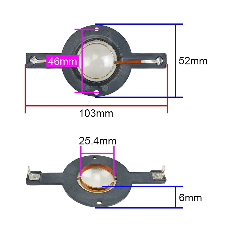 GHXAMP 25.4mm Treble Voice Coil 25.5 Core Tweeter Flat Aluminum Wire Coil For 10Inch 12Inch 15Inch Audio Speaker Parts 2PCS