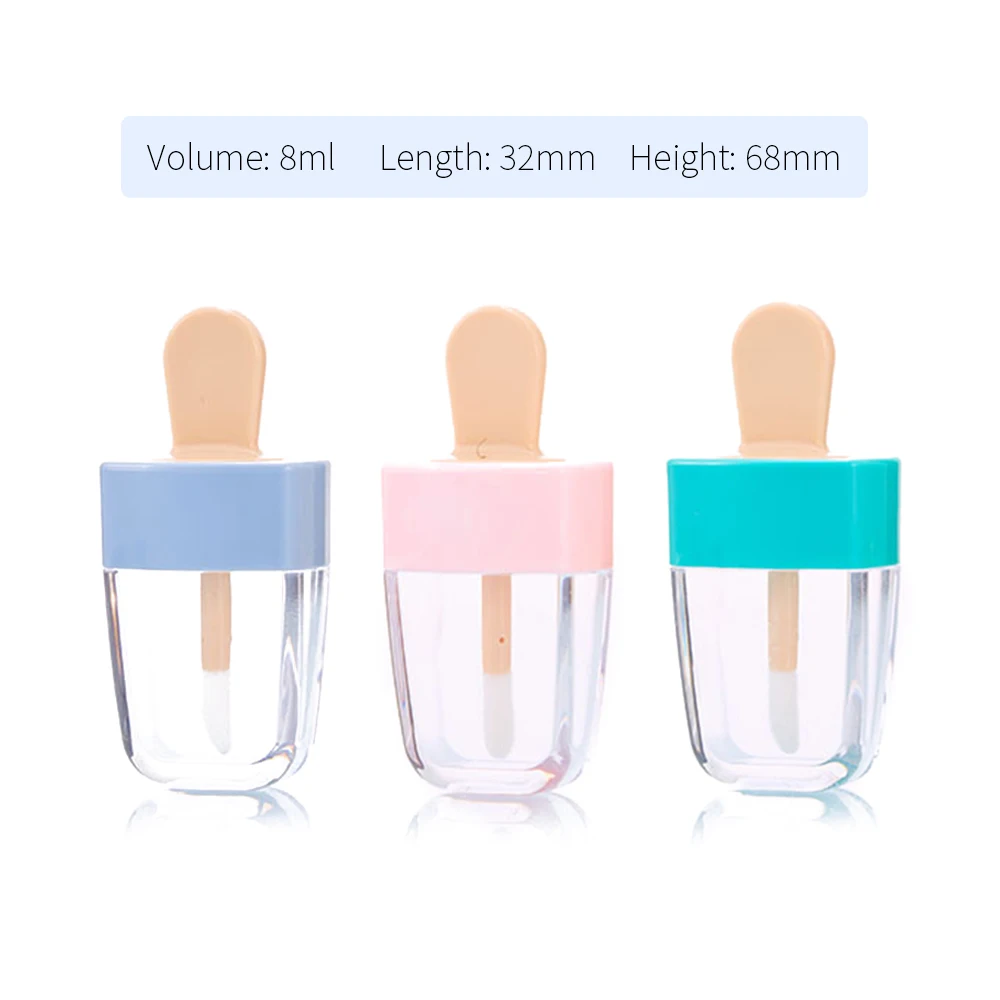 

30pcs 8ml Lip Gloss Bottle Lip Glaze Tubes Empty Ice Cream Lipgloss Tube Packaging Material Makeup DIY Lip Glaze Blue