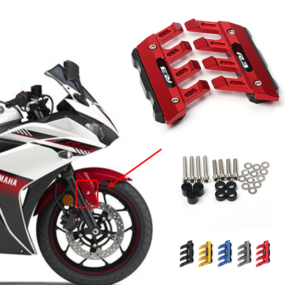 For YAMAHA YZFR3 YZF-R3 YZF R3 Motorcycle Mudguard Front Fork Protector Guard Block Front Fender Anti-fall Slider Accessories