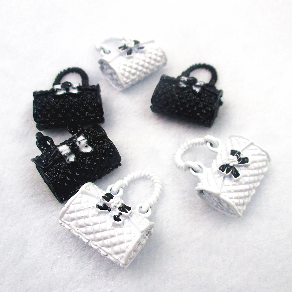 6pcs OL Style Bags With Flower Enamel Charms Clothes Handbags Alloy Pendants DIY Earring Bracelet Jewelry Accessory XL428